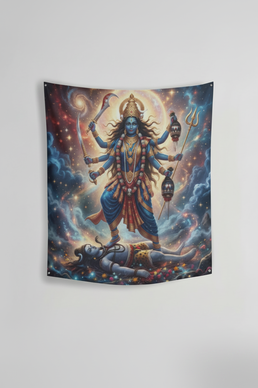 Kali Tapestry – Divine Wall Art for Sacred Spaces