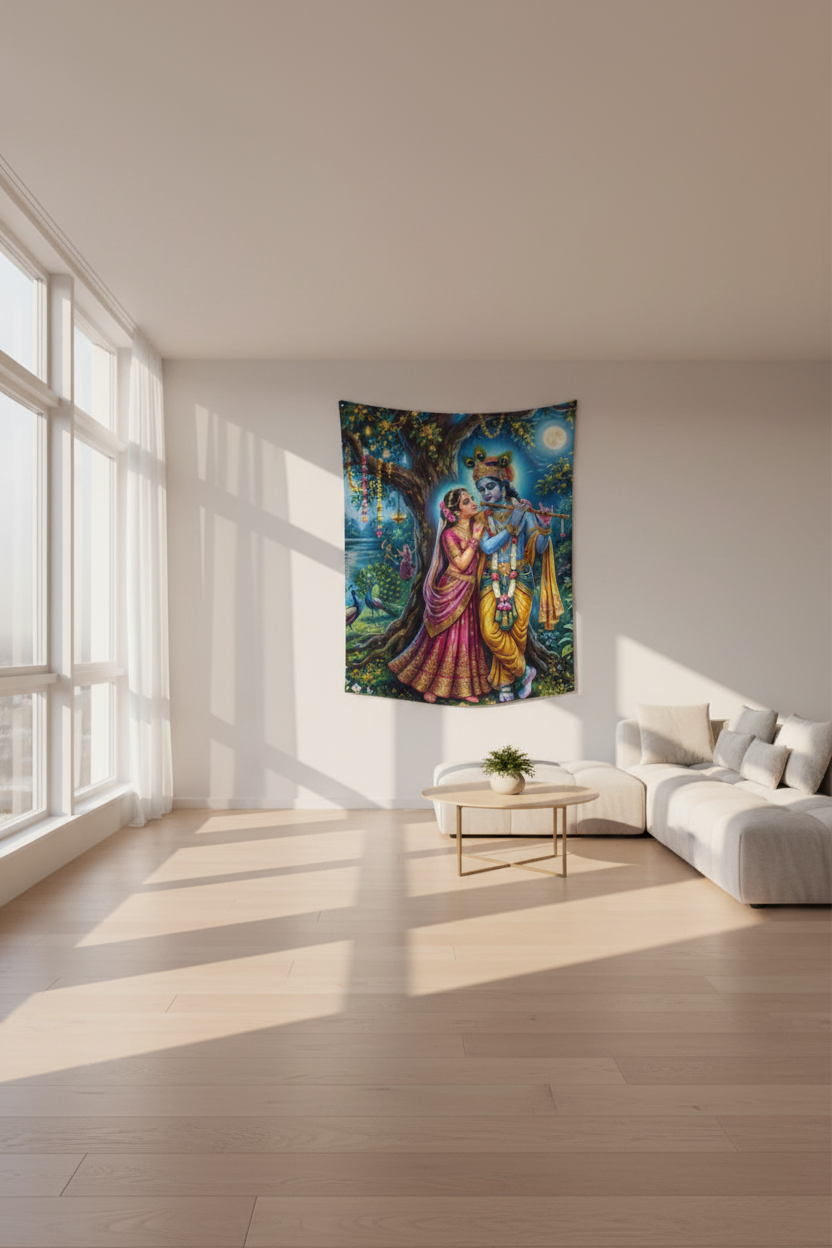 Radha Krishna Tapestry Wall Hanging